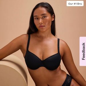 ThirdLove Classic 24/7 T-shirt bra in Black, size 34 C1/2